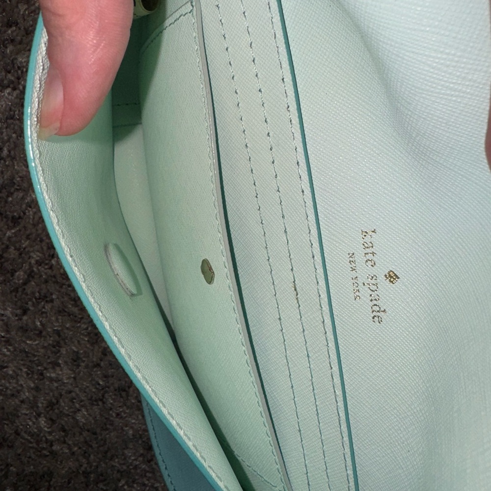 Kate Spade Cape Drive Jettie Scalloped Crossbody Bag Small Leather Turquoise - Picture 3 of 5